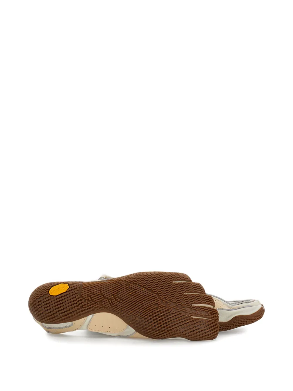 Vibram Leather Overlay Ballet Flats In Neutral