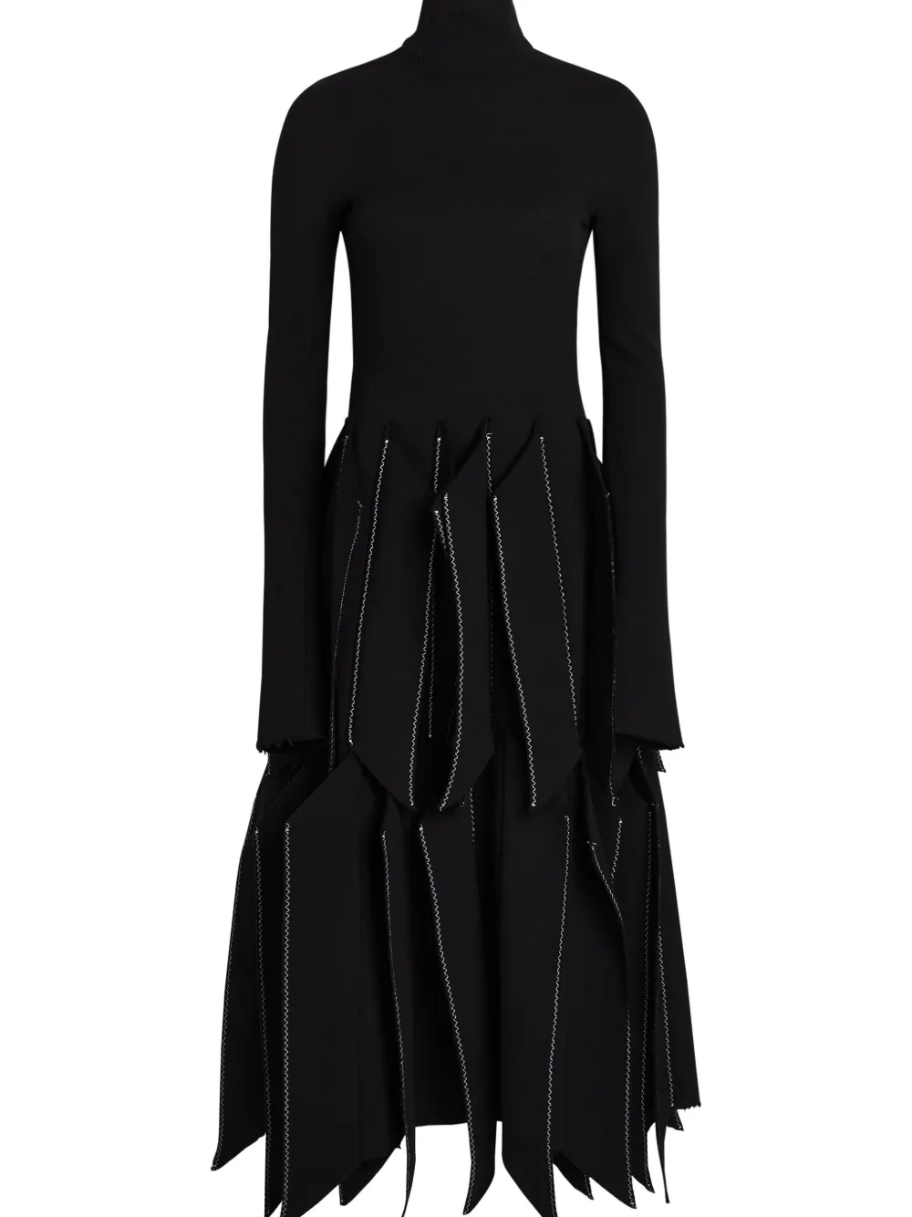 A.W.A.K.E. Mode panel contrast midi dress - Zwart