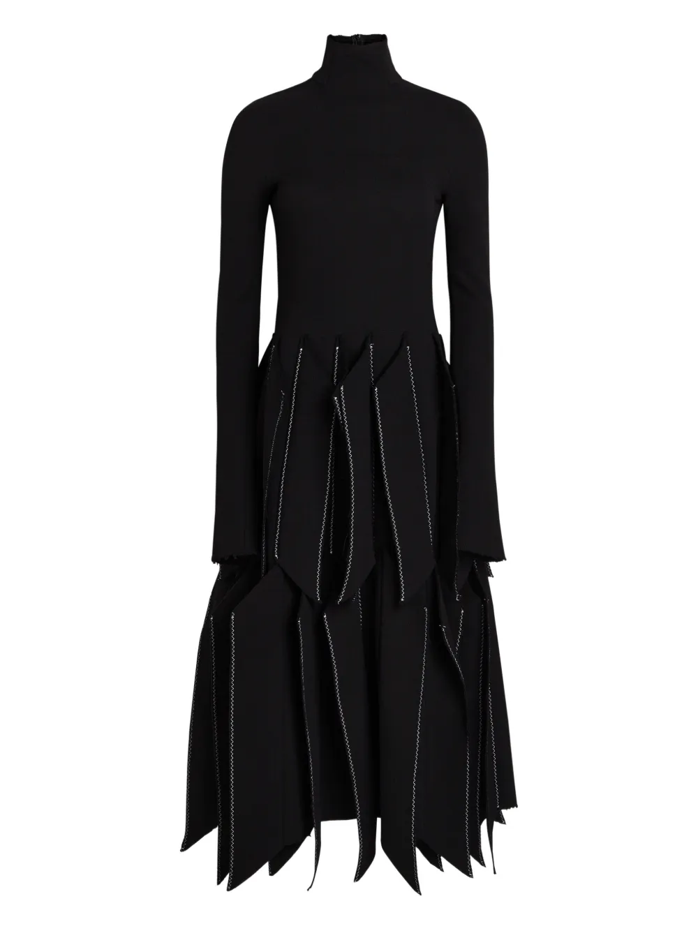 A.W.A.K.E. Mode panel contrast midi dress - Black