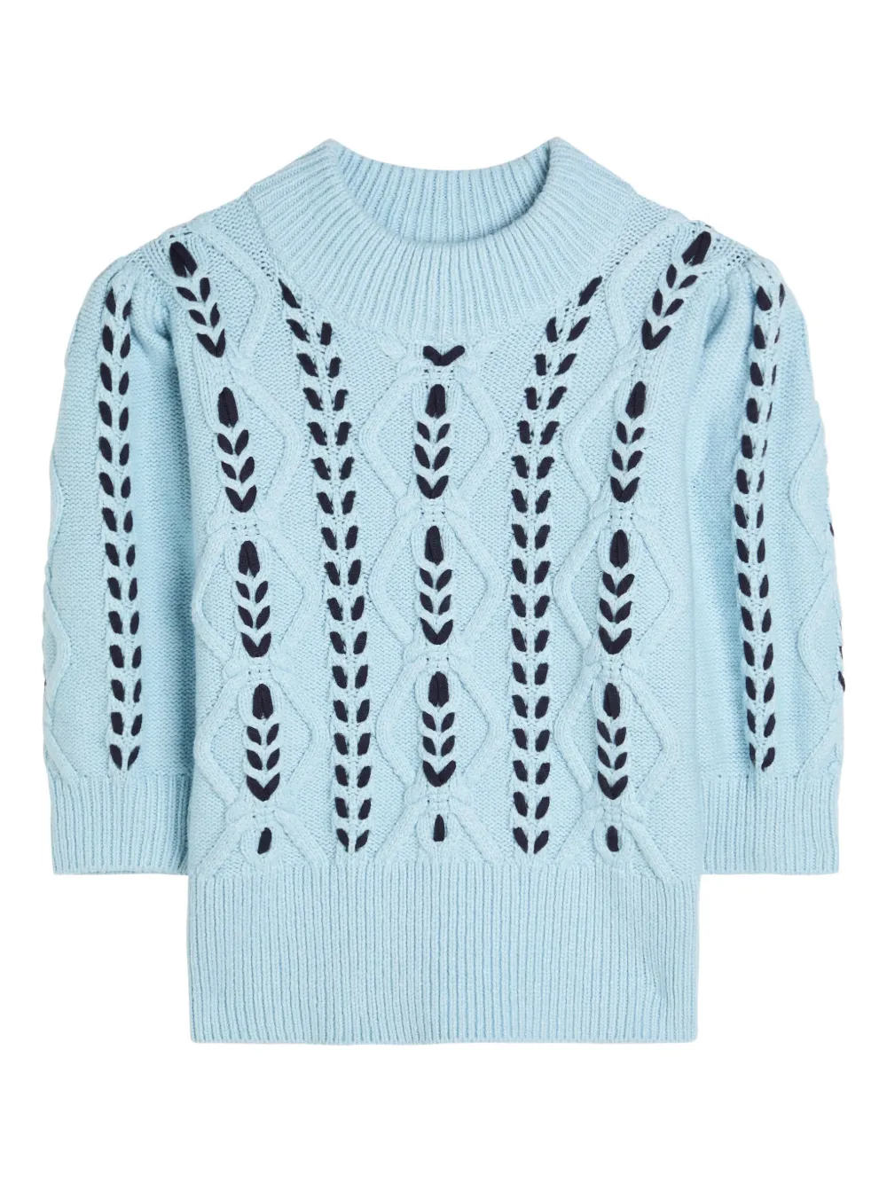 Rails Addy cable-knit short-sleeve sweater - Blu