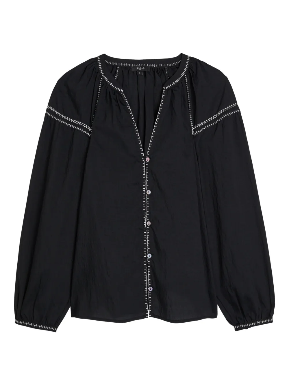 Rails Vasia contrast stitch buttoned shirt - Schwarz