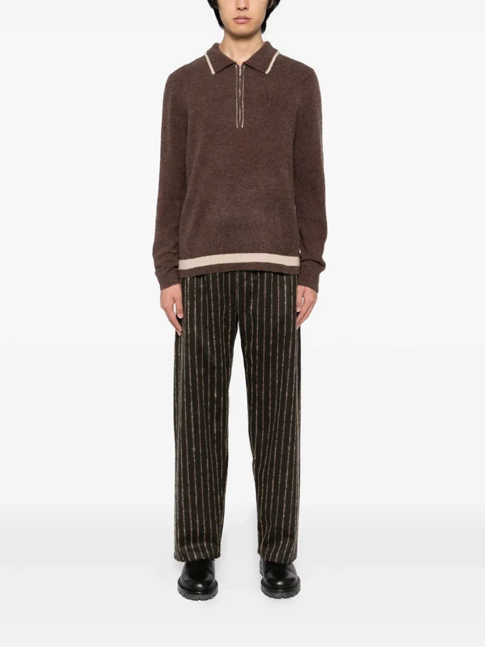 CHÉ Lazarus trui met rits - Bruin