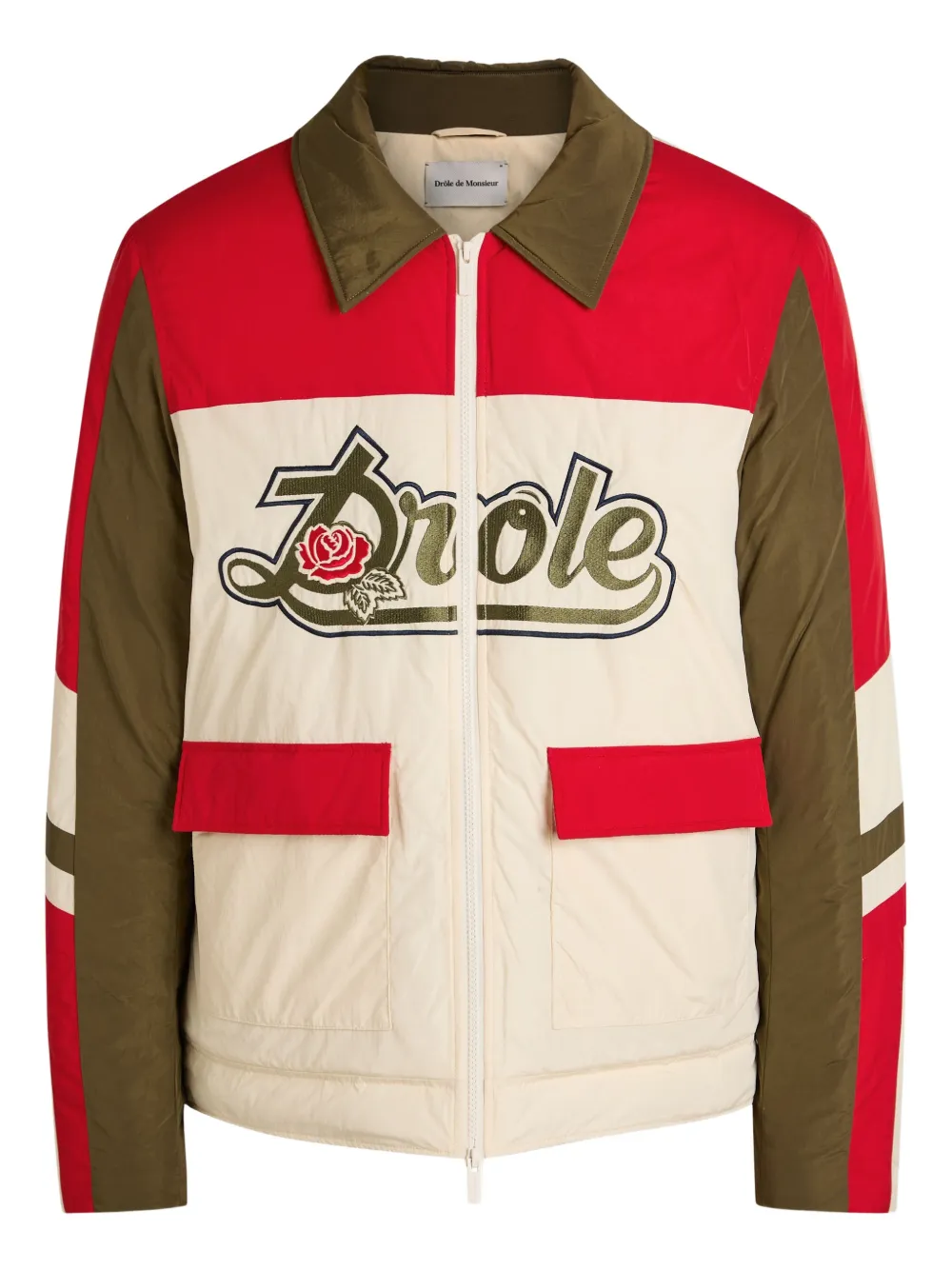 Drôle De Monsieur logo-patch pocket jacket - Toni neutri