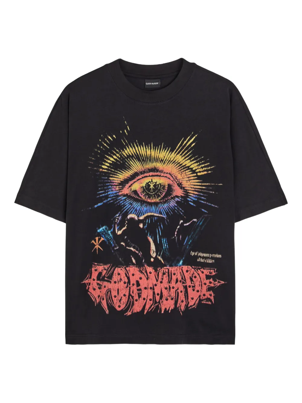 GODMADE Disturbance eye-print T-shirt - Zwart