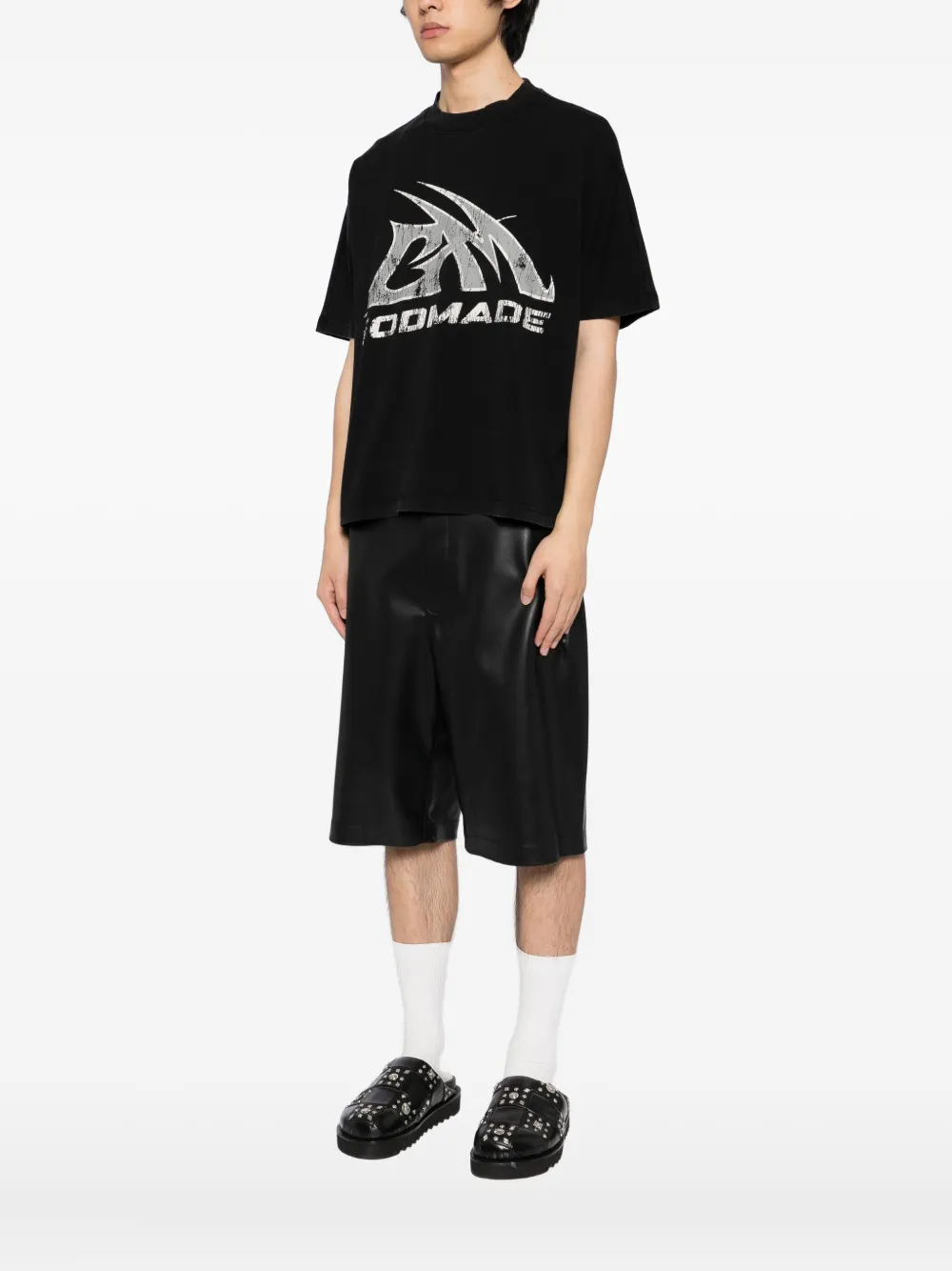 Godmade Gm Logo Washed T-shirt In Black