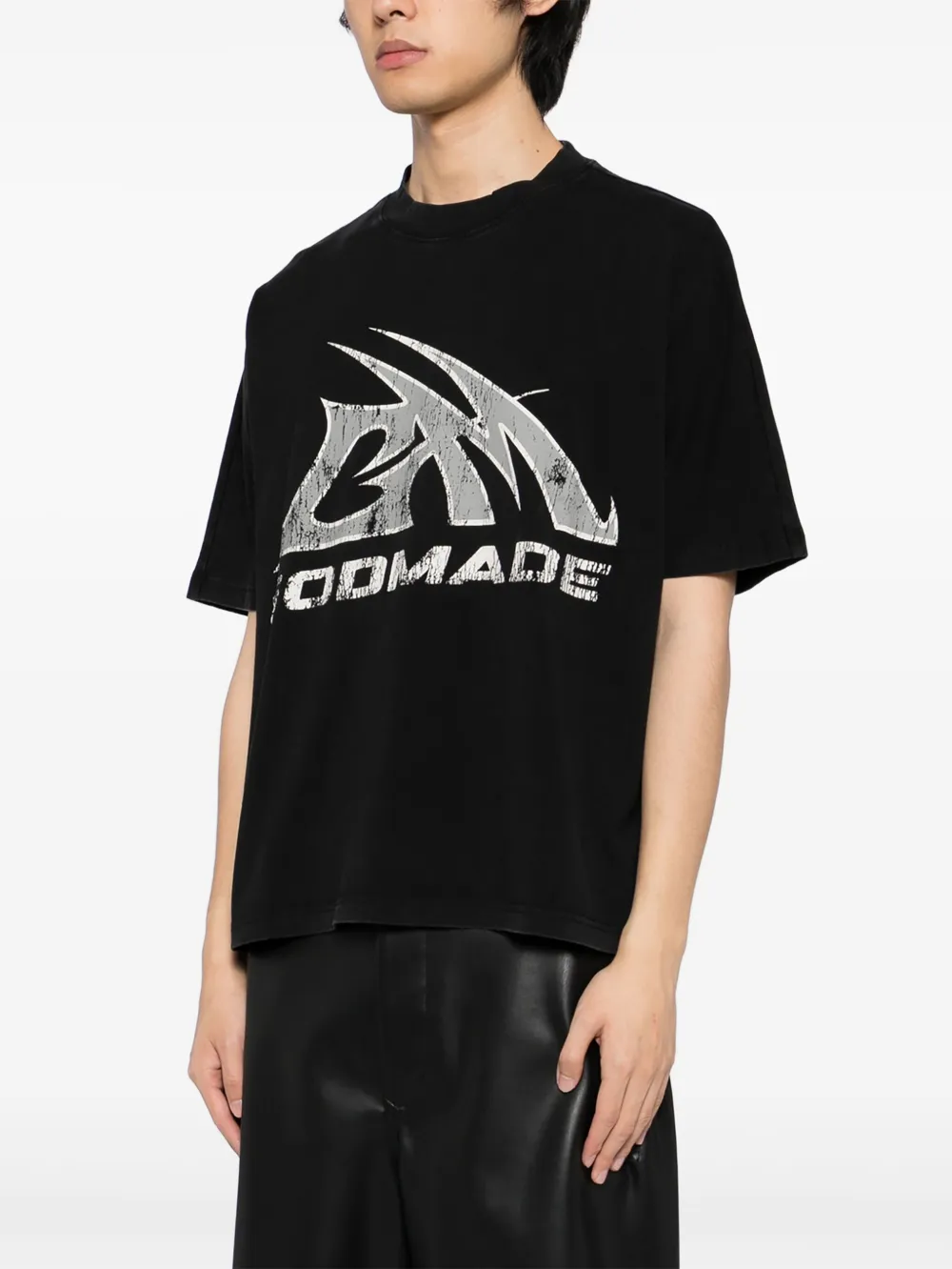 GODMADE GM T-shirt met logo - Zwart