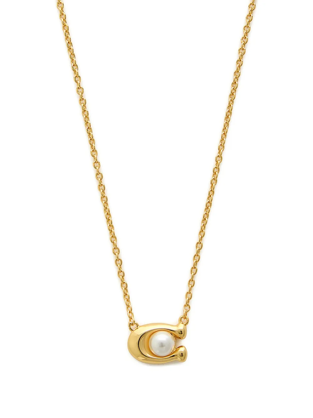 Coach letter-pendant necklace - Gold