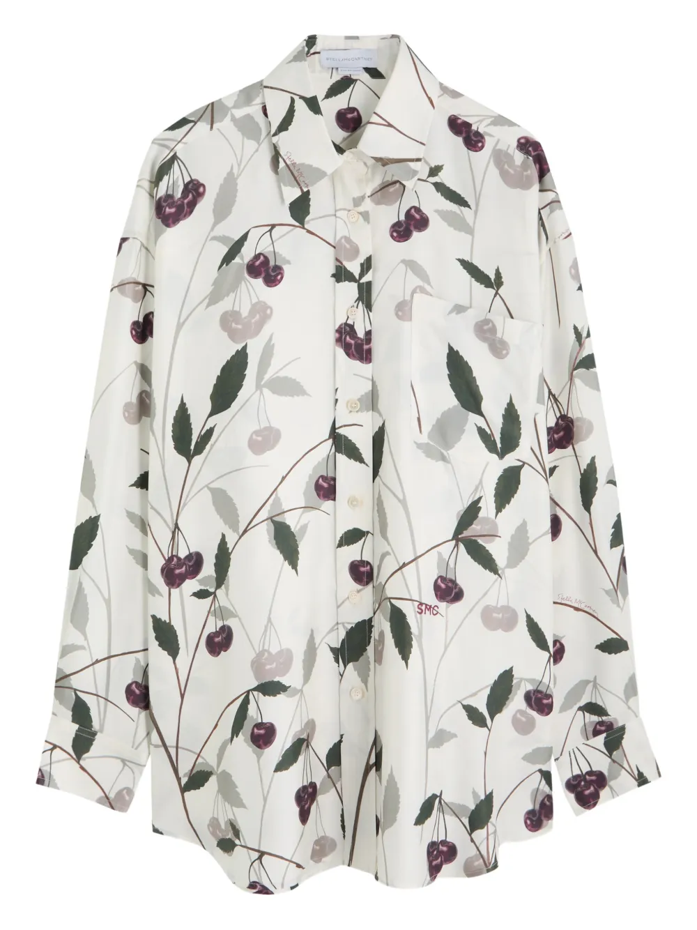 Stella McCartney cherry-print silk shirt - White