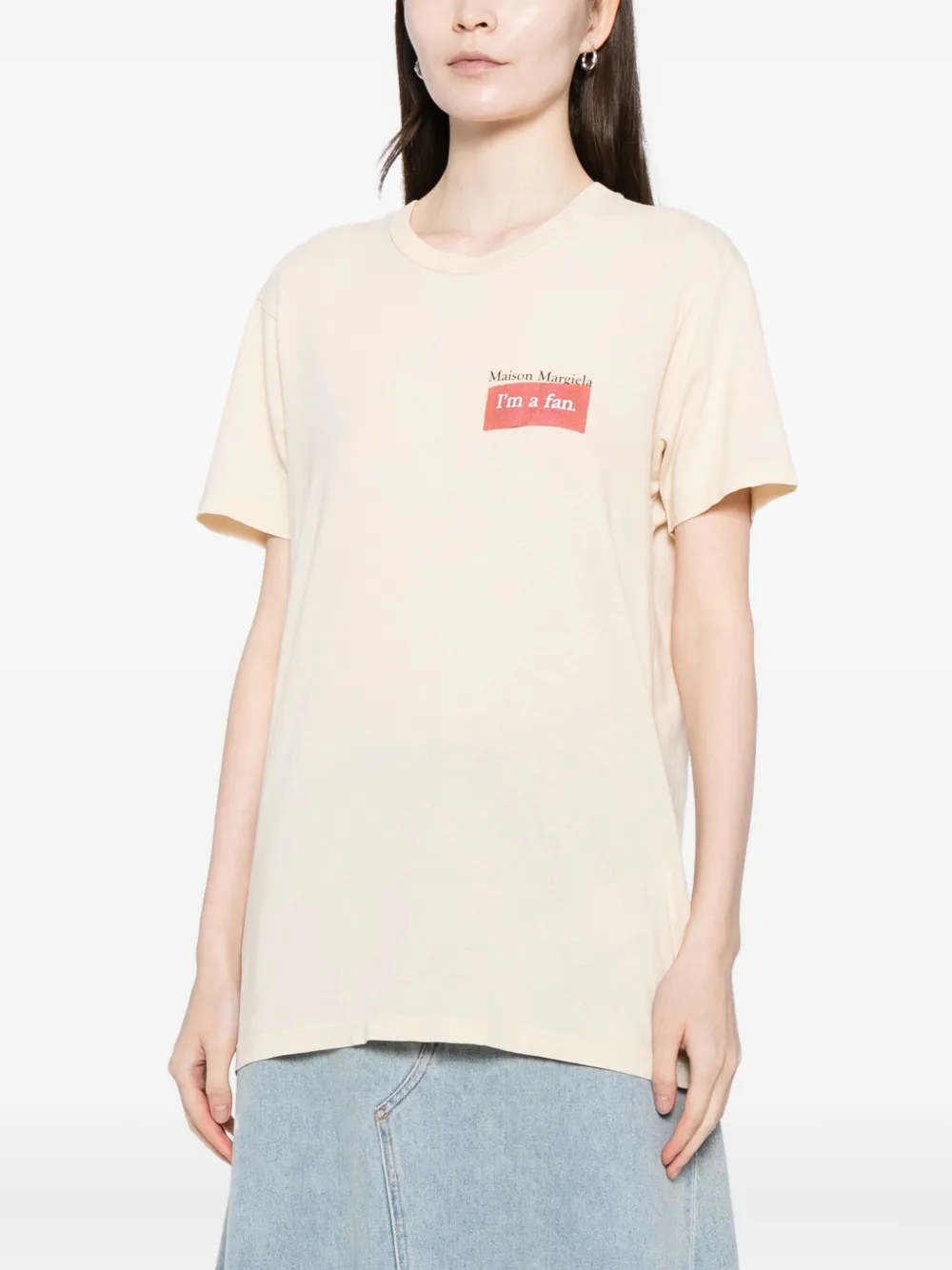 Maison Margiela T-shirt met logopatch Beige