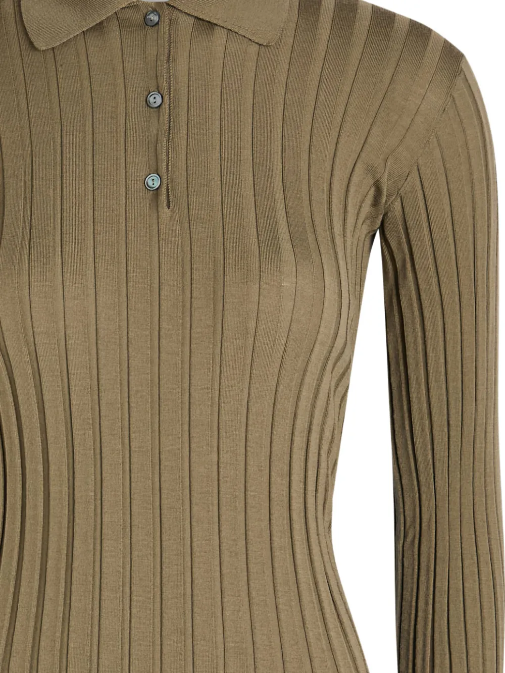  Calvin Klein Ribbed Polo Top - Green 