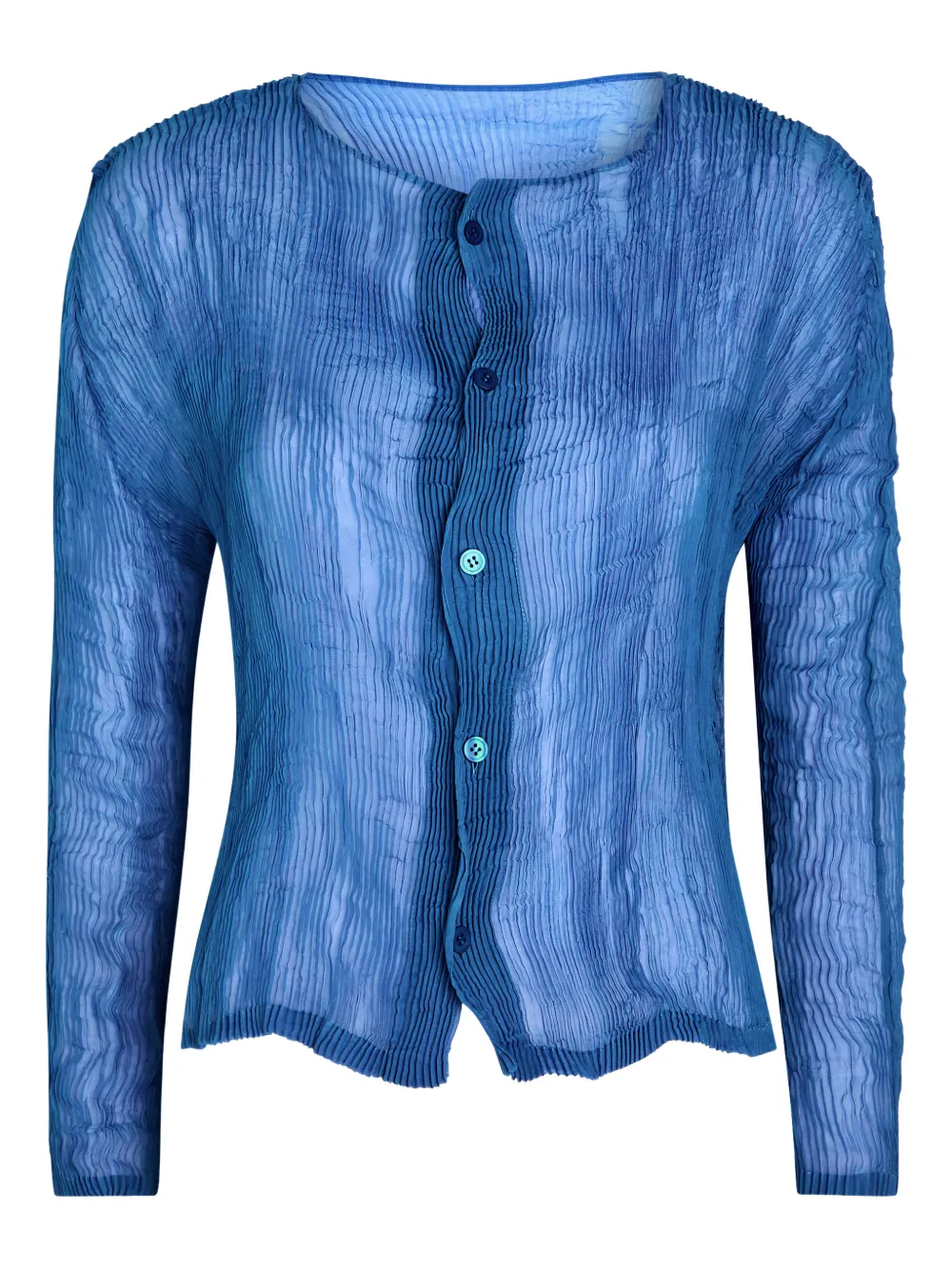 Issey Miyake hand-pleating shirt - Blau
