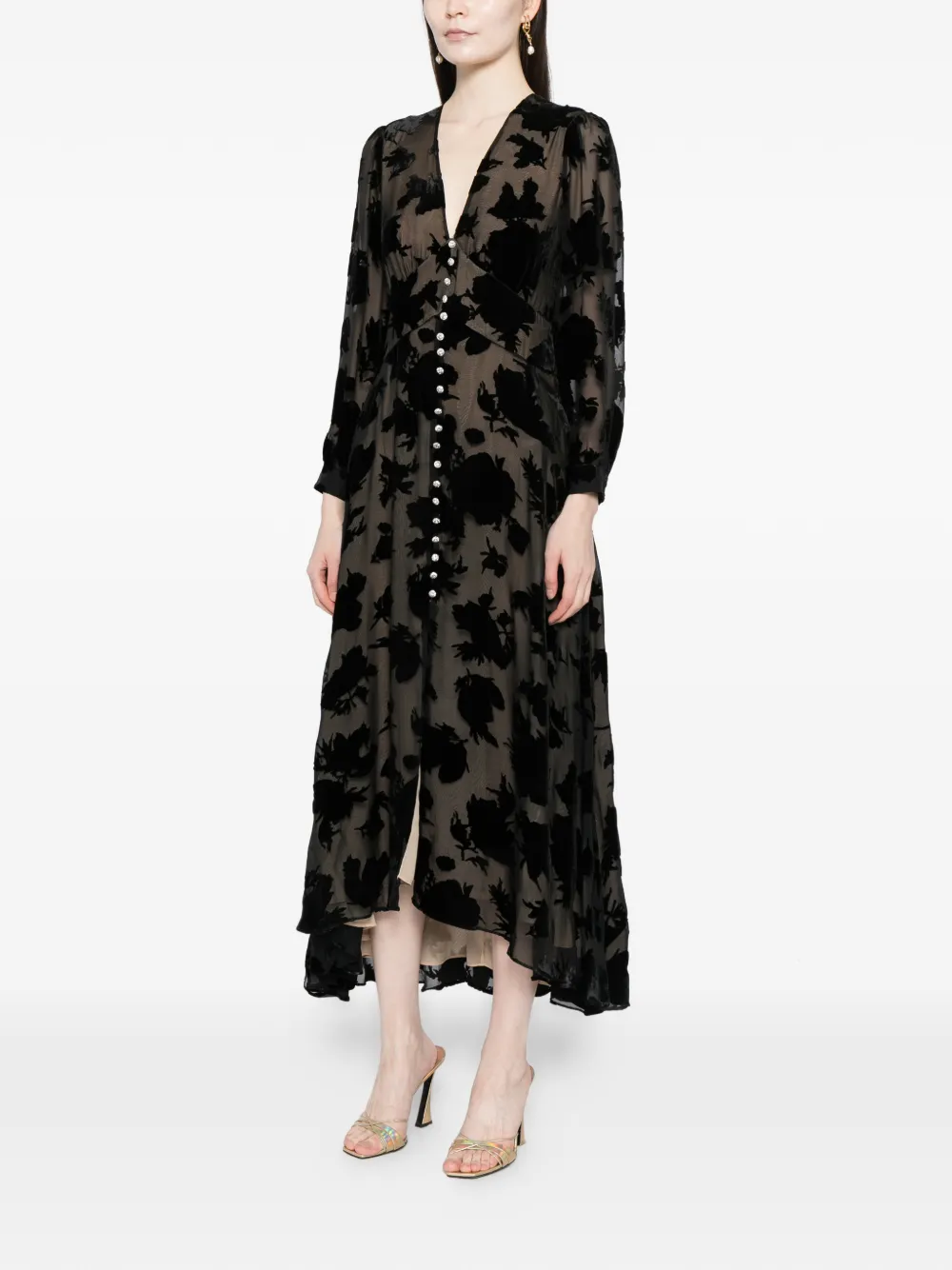 Rixo London Avalyn Midi Dress In Black