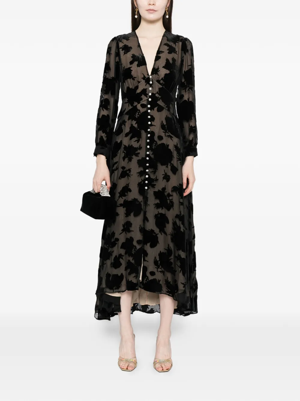 Rixo London Avalyn Midi Dress In Black