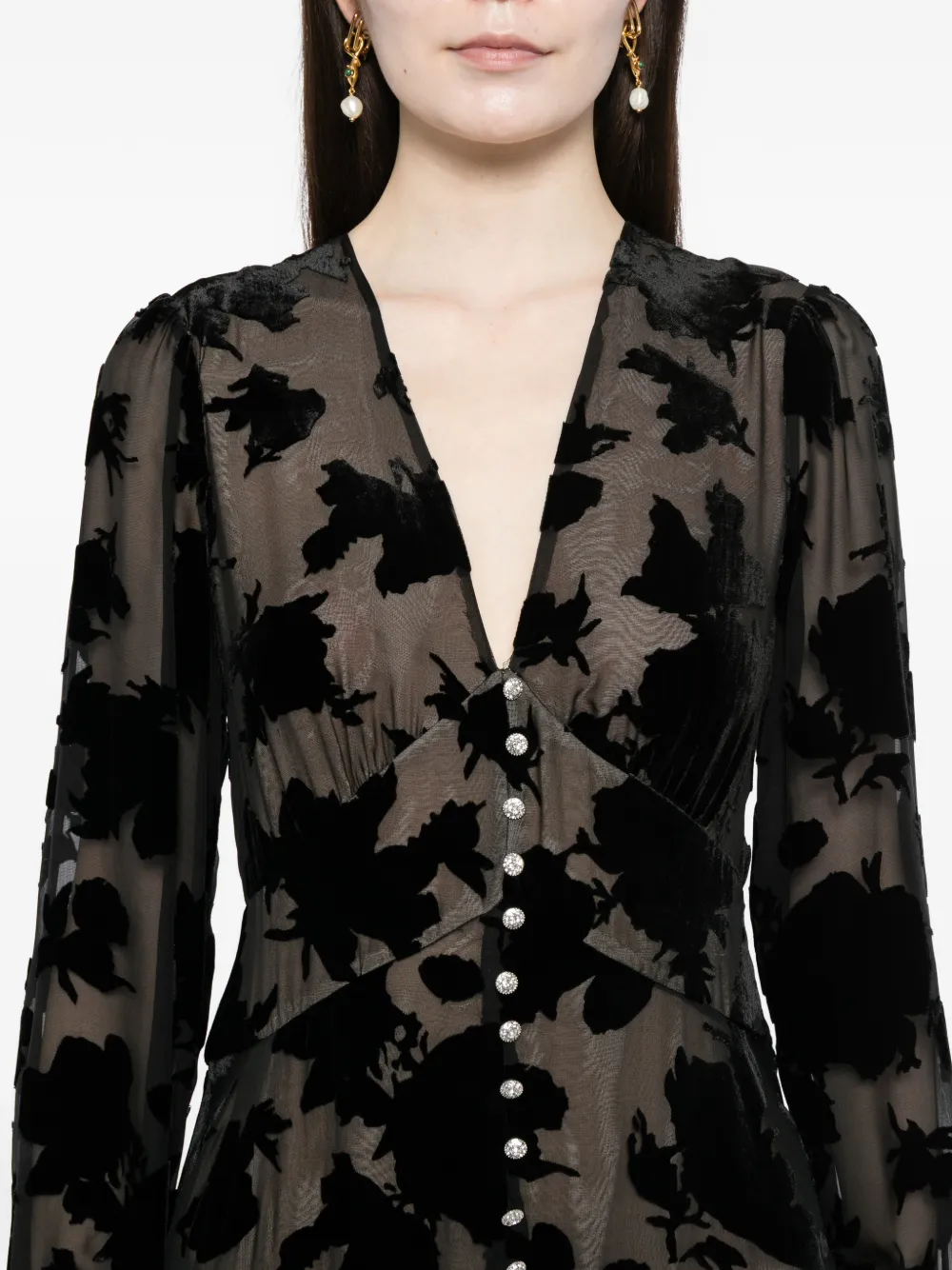 Rixo London Avalyn Midi Dress In Black