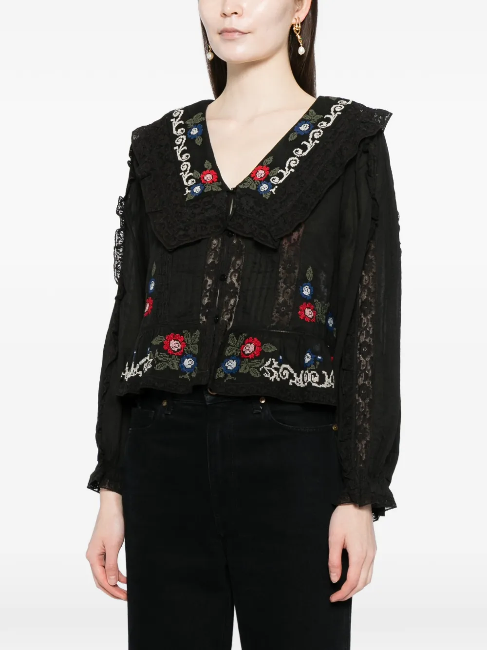  Rixo Maribelle Blouse - Black 