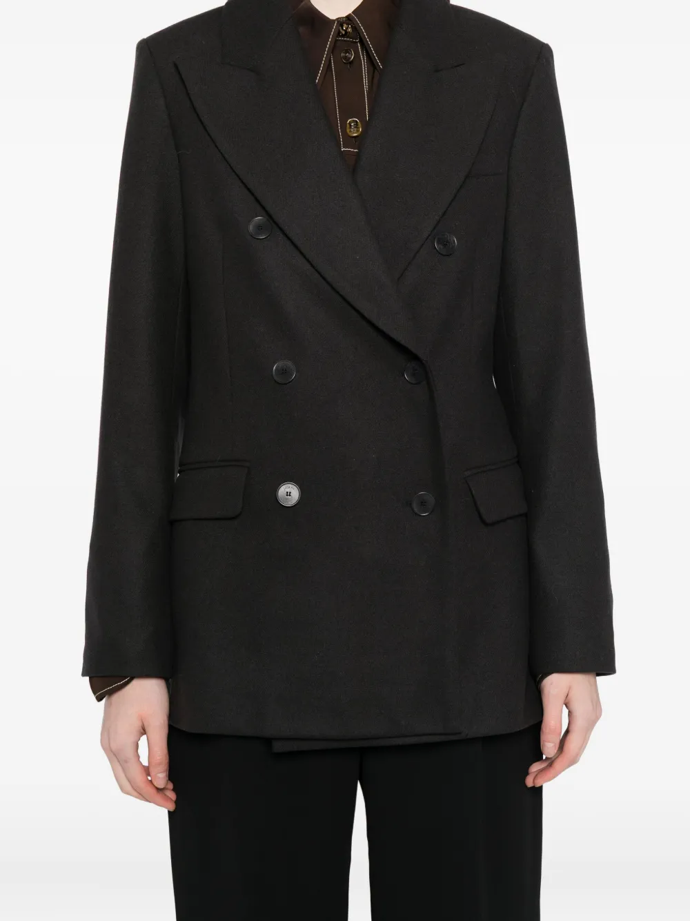 Joseph Valery Flannel Blazer In Black