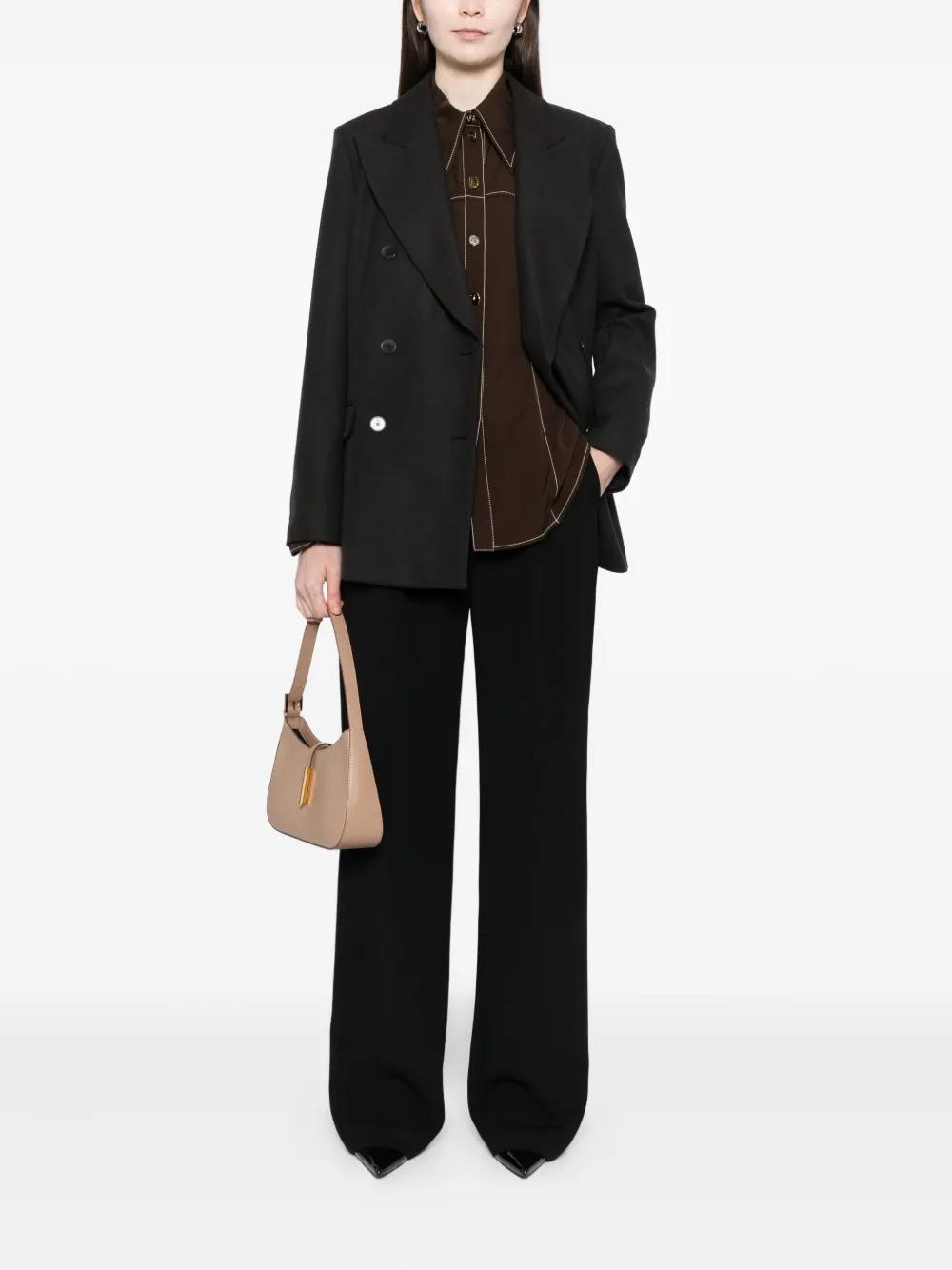 Joseph Valery Flannel Blazer In Black