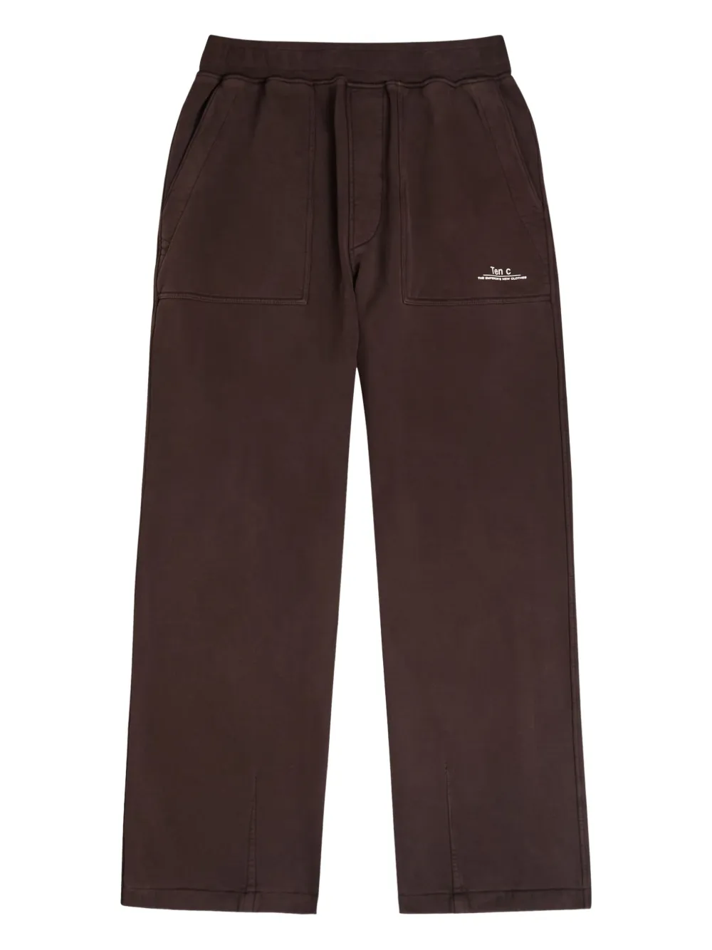 Ten C patch-pocket split sweatpants - Marrone