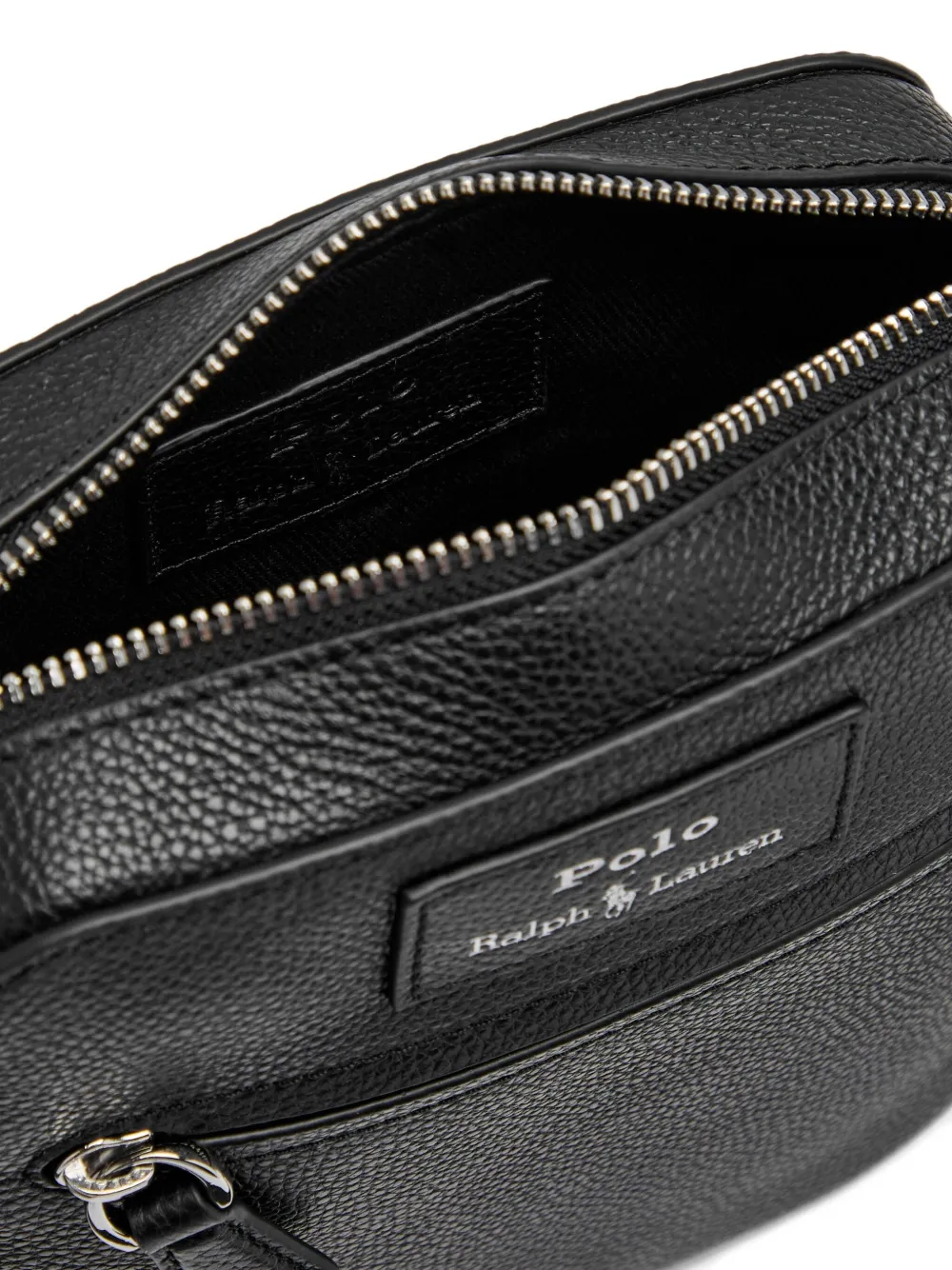 Polo Ralph Lauren pebble -eather messenger bag - Zwart