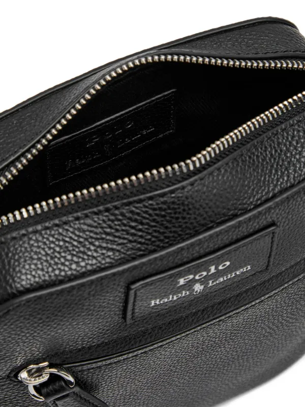 Polo Ralph Lauren ペブルレザーメッセンジャーバッグ | ブラック