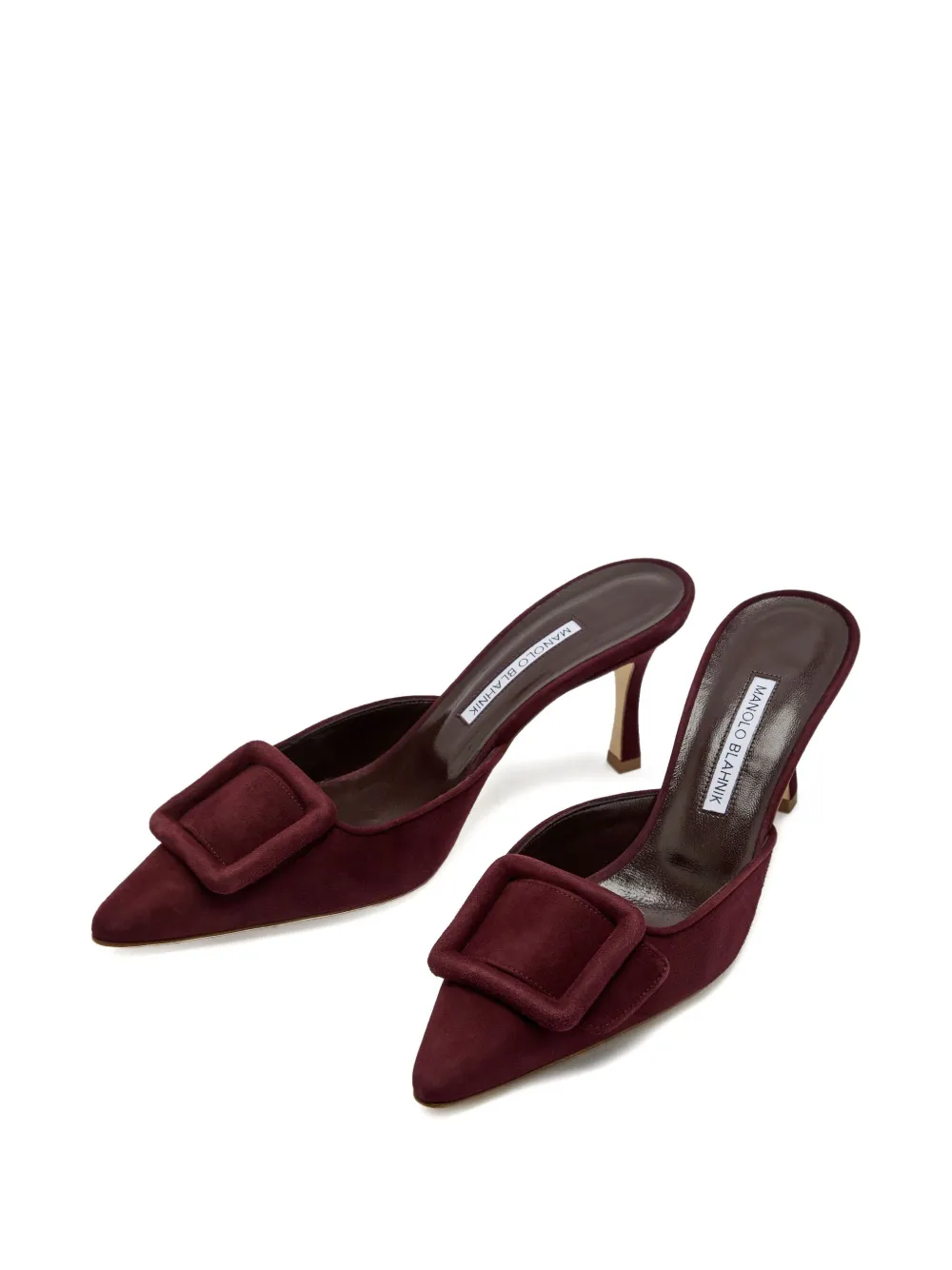 Manolo Blahnik 70mm Waysale buckle mules Rood