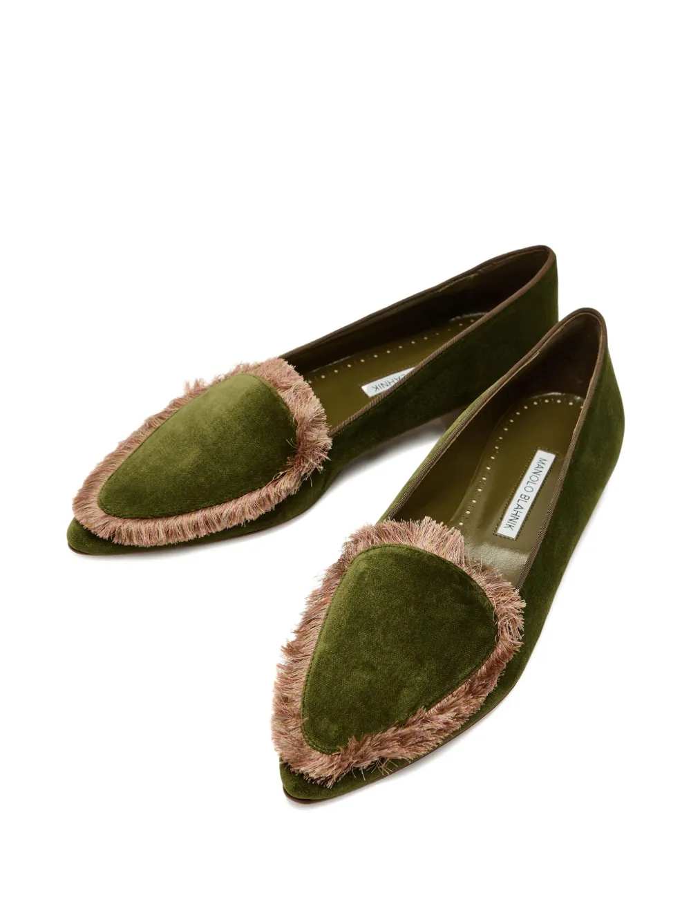 Manolo Blahnik Agofran fringed loafers - Groen