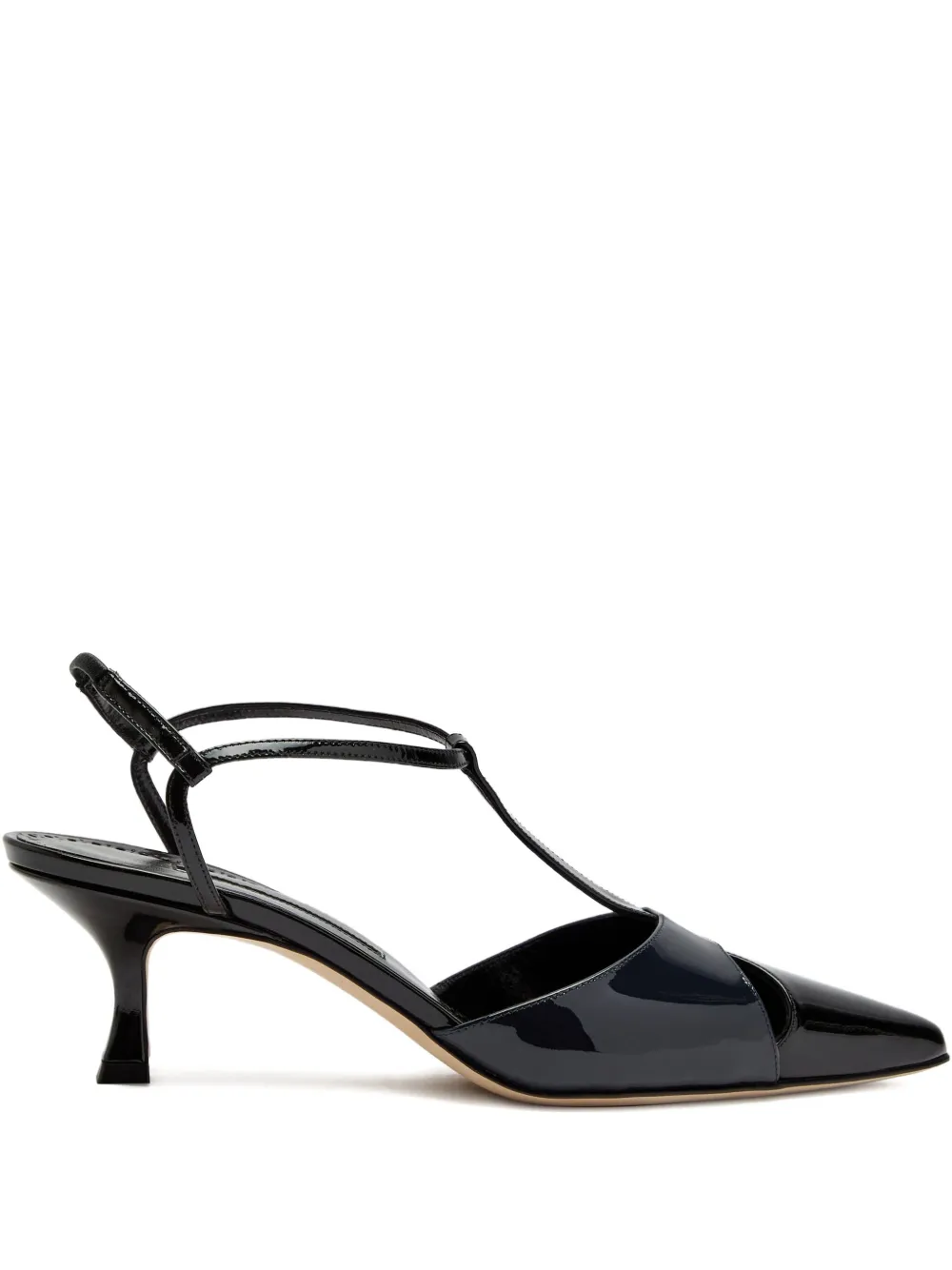 Manolo Blahnik 50 mm Turgimod lakleren slingback pumps Zwart