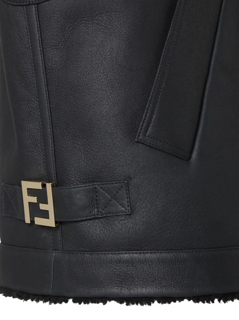 Fendi Fur-collar Zip Gilet In Black