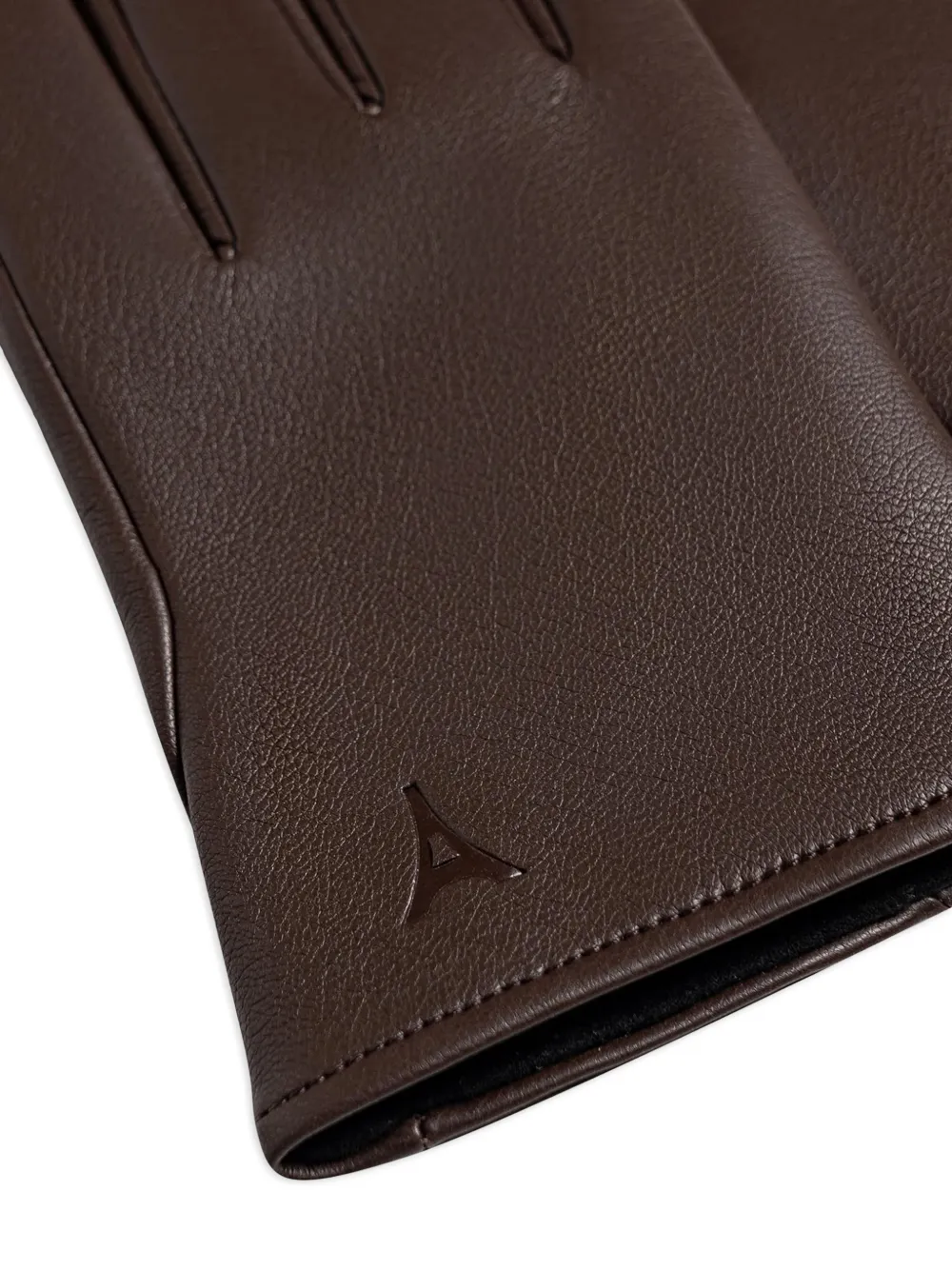 Manière De Voir Azel debossed-logo gloves - Bruin