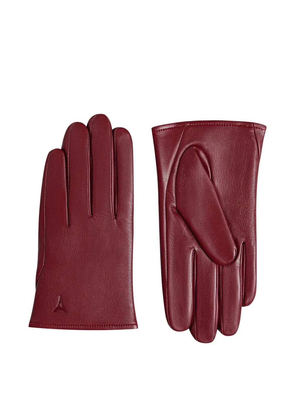 Manière De Voir Azel debossed-logo leather gloves Rood