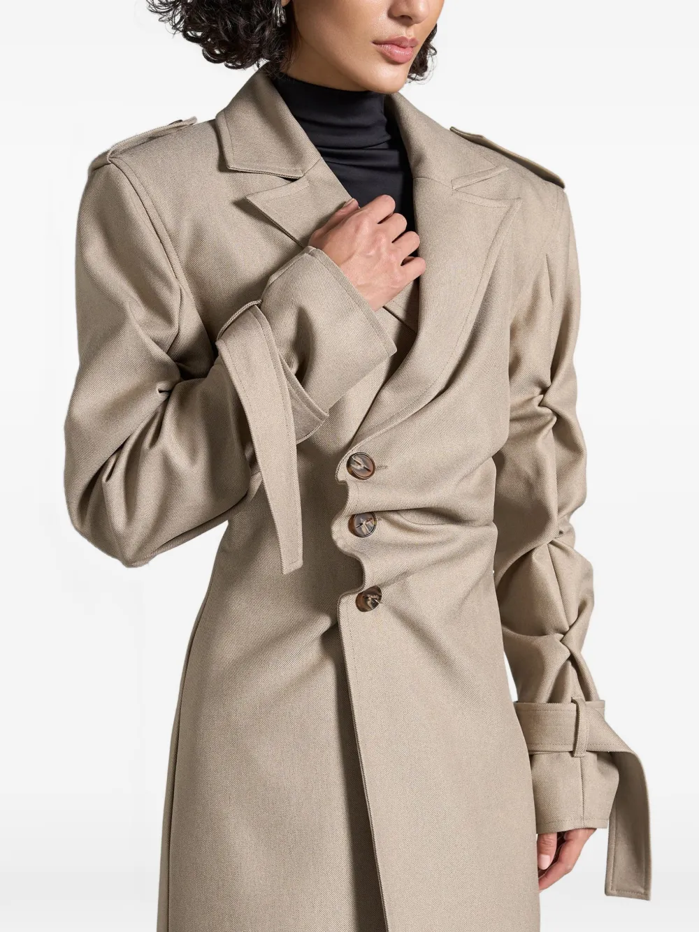 Manière De Voir Joana double-breasted trench coat Beige