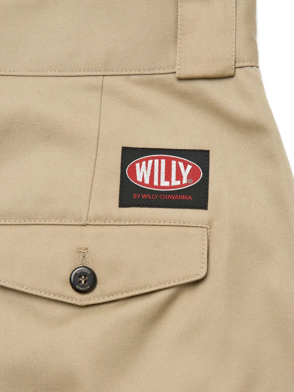 Willy Chavarria Pleated Logo-patch Shorts In Neutral