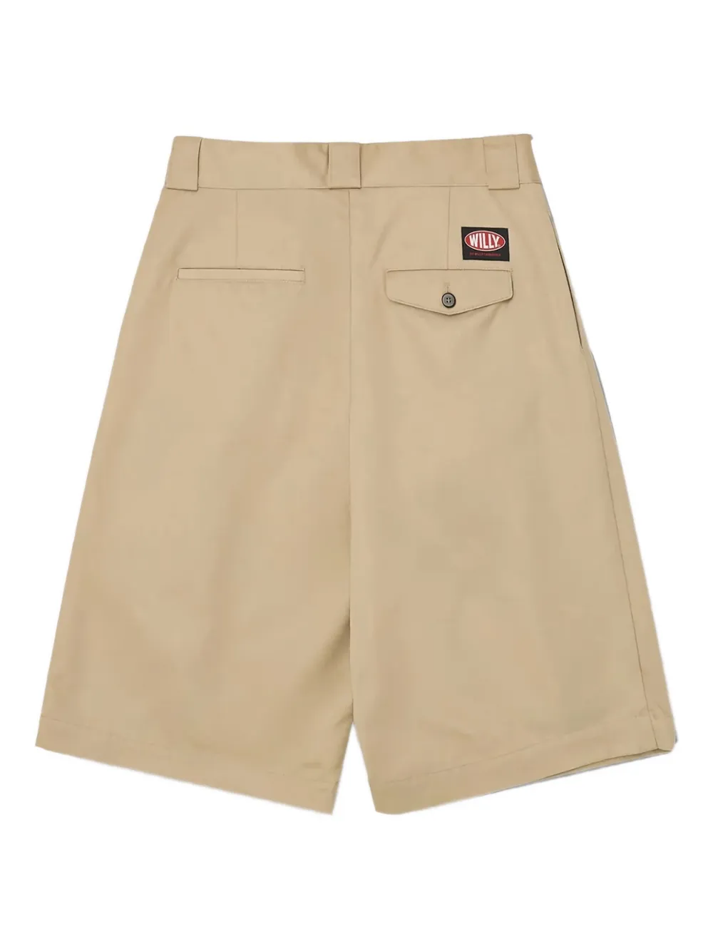 Willy Chavarria Pleated Logo-patch Shorts In Neutral