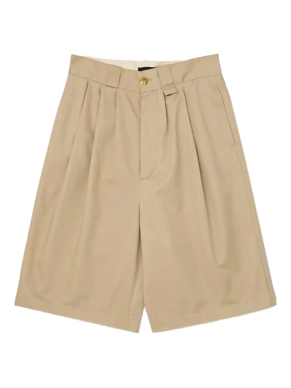Willy Chavarria Pleated Logo-patch Shorts In Brown