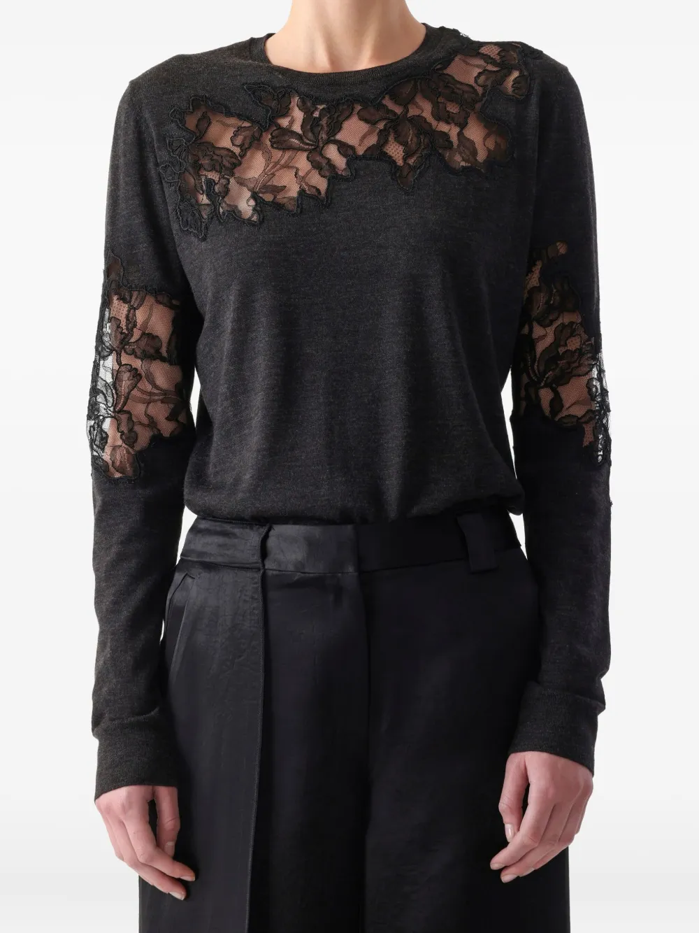 Jason Wu Collection lace-detail T-shirt | Grey | Image 1