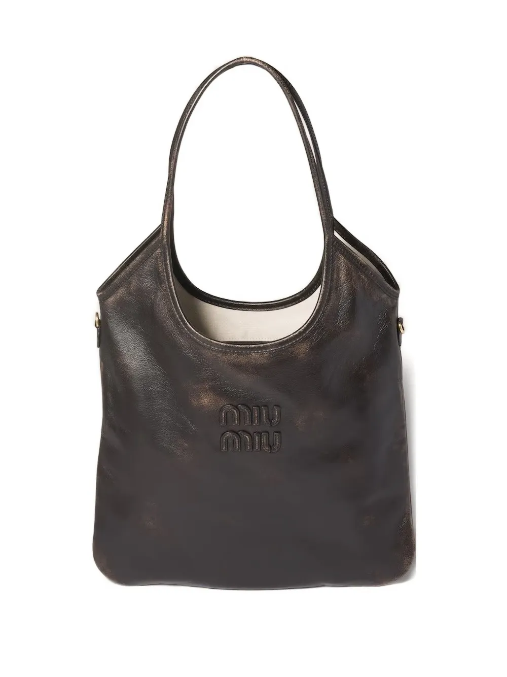 Miu Miu regular Ivy embossed-logo tote bag | Brown | Image 1