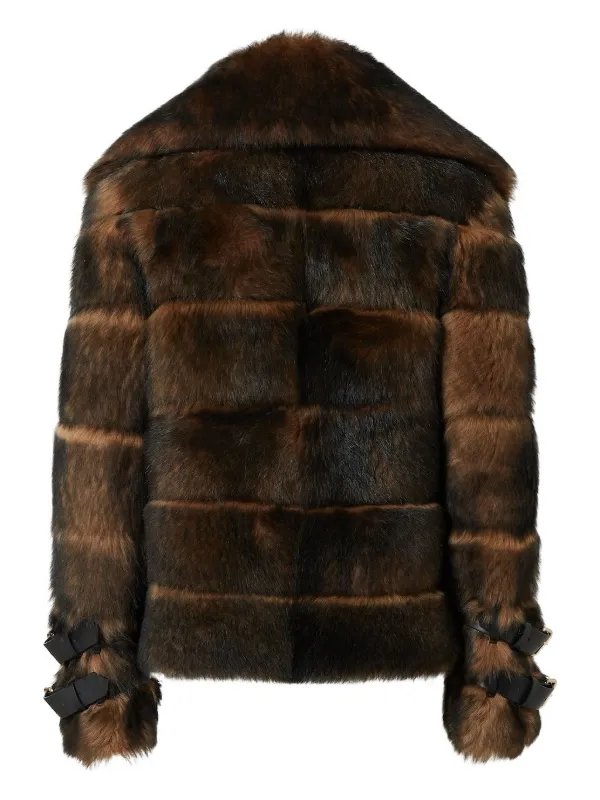FENDI Buckle Fur Jacket | Brown | FARFETCH