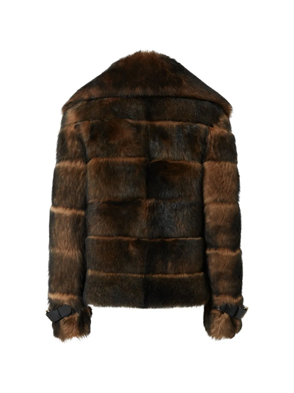 FENDI Bontjack met gesp Bruin