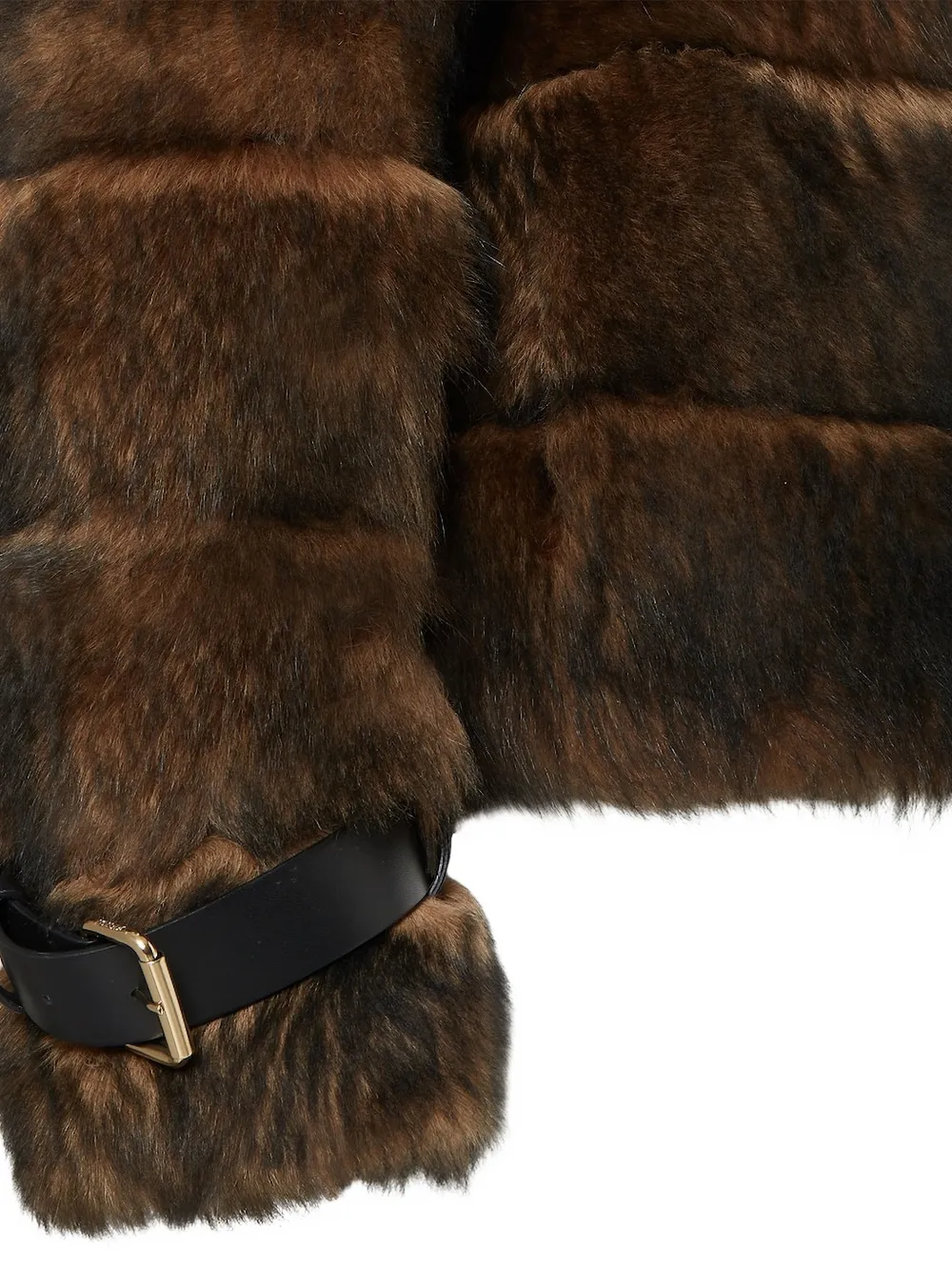 FENDI Bontjack met gesp Bruin