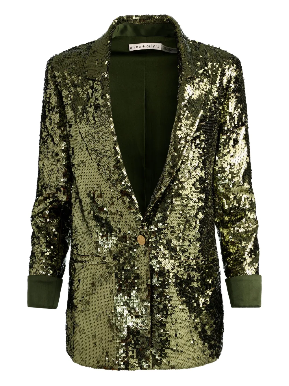 Alice And Olivia Sequinned Blazer In Green