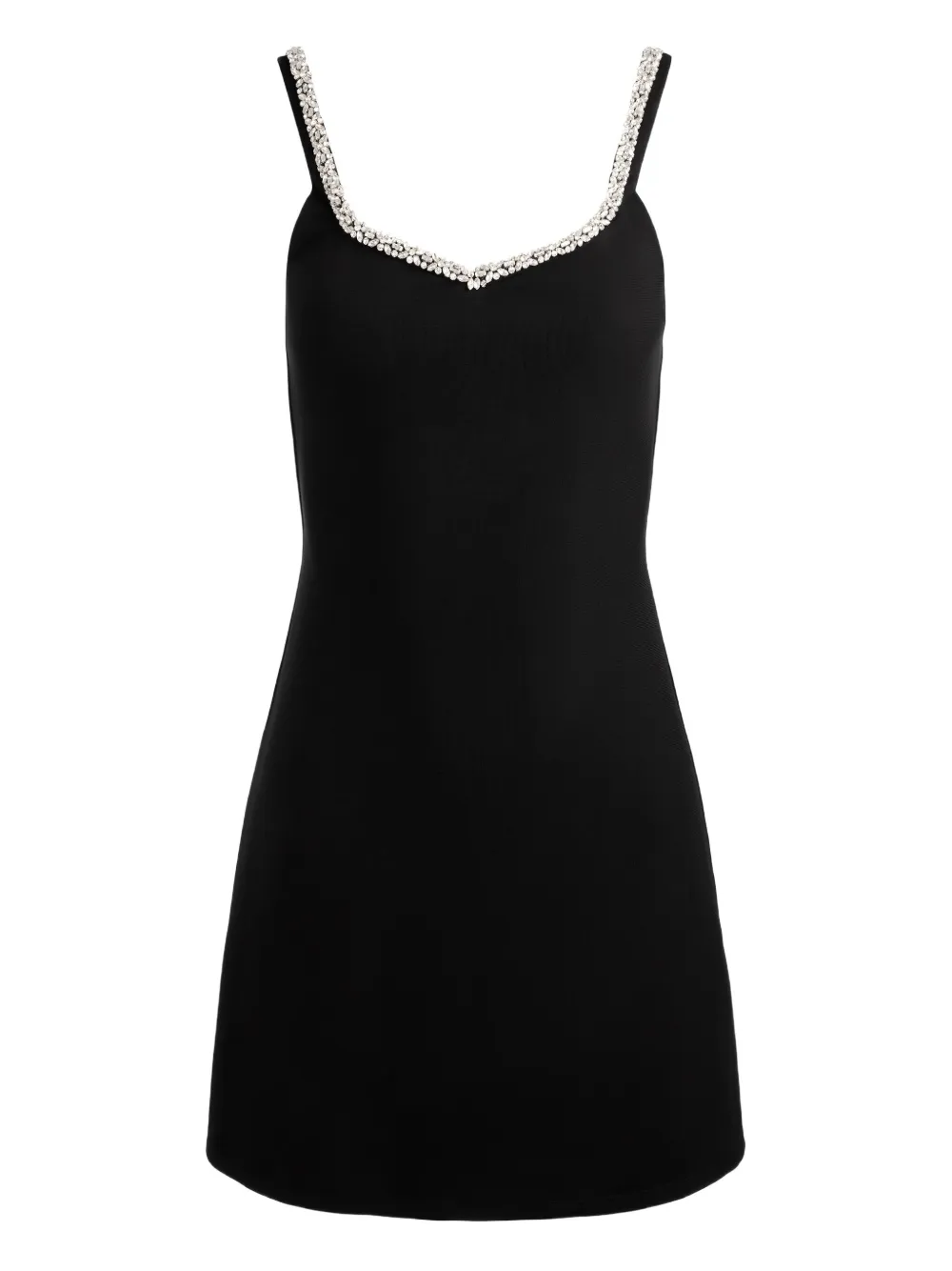 alice + olivia Eve embellished-trim mini dress - ブラック alice + olivia Eve embellished-trim mini dress - ブラック