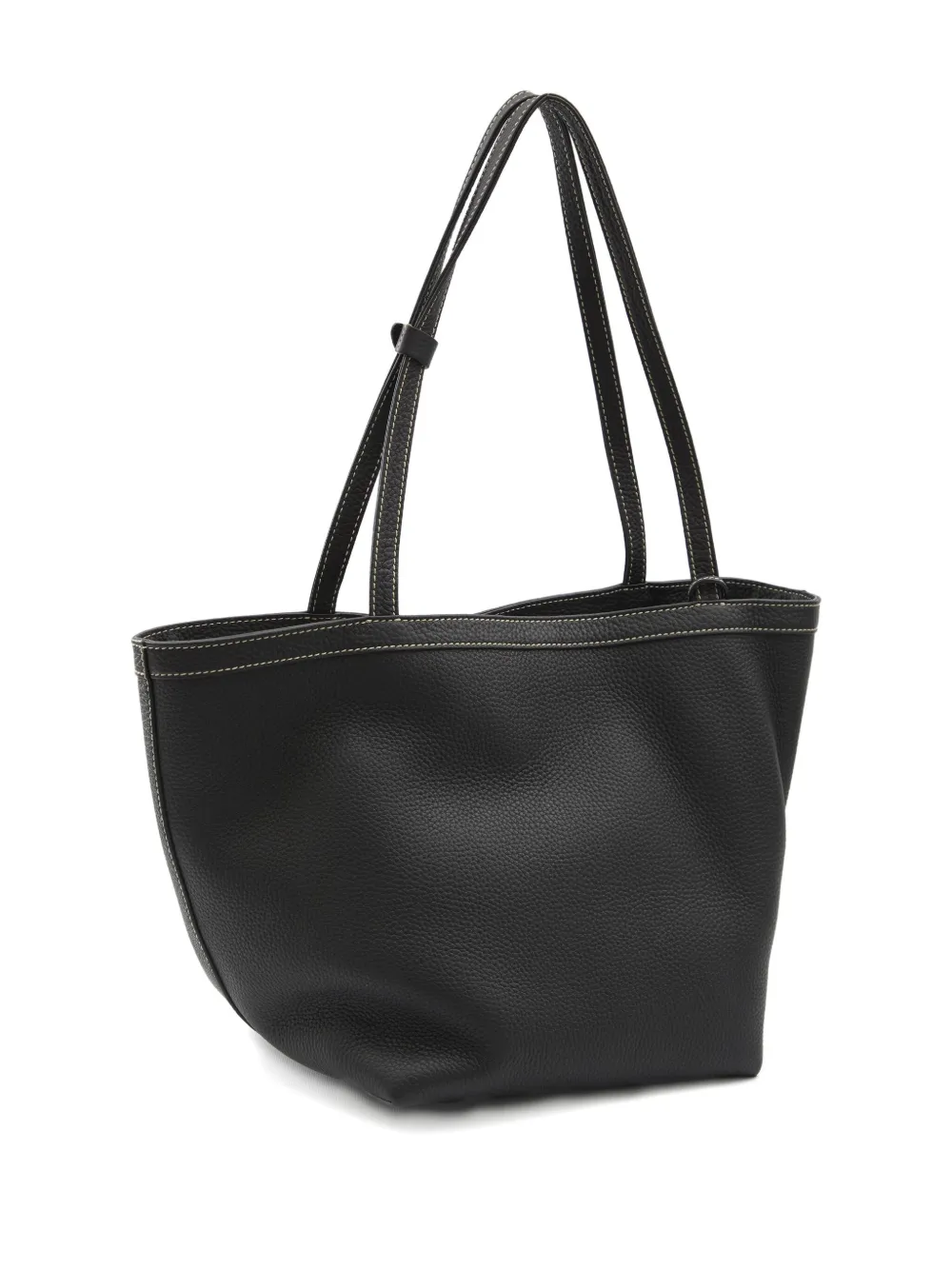 The Row Park Medium Topstitched Tote Bag In Pebbled Leather In Multi