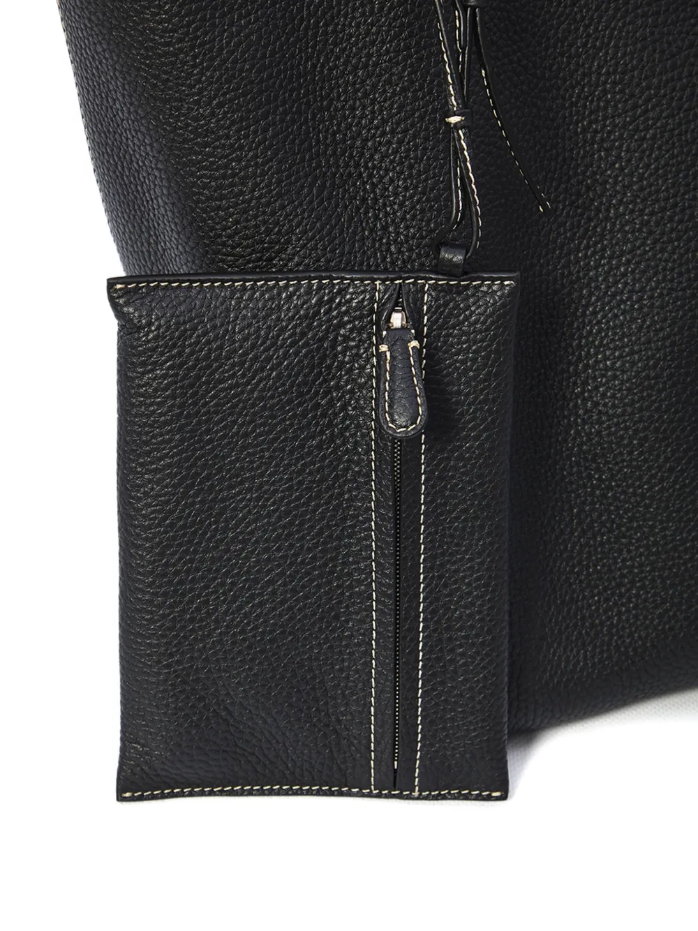 The Row Park Medium Topstitched Tote Bag In Pebbled Leather In Multi