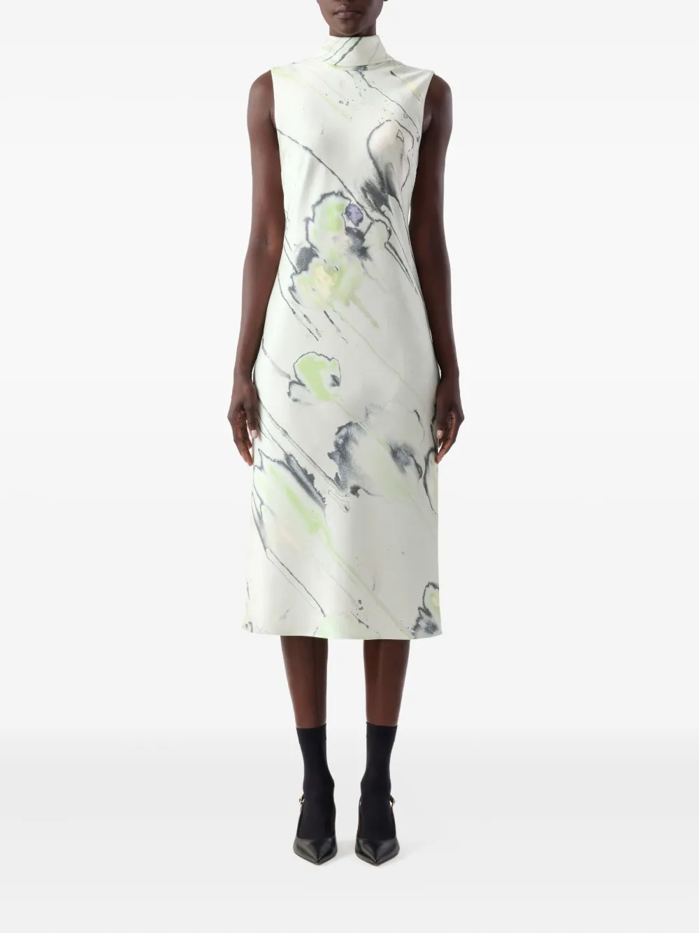 Jason Wu Collection Floral-print Midi Dress In White