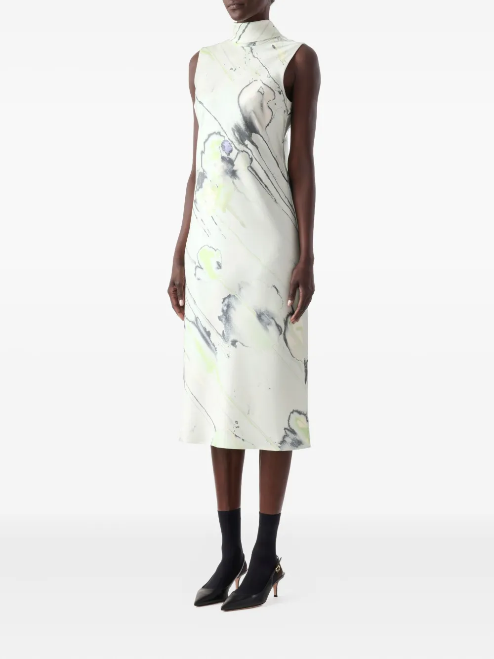Jason Wu Collection Floral-print Midi Dress In White