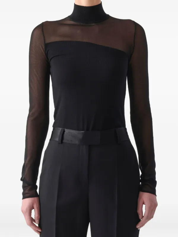 Jason Wu Collection Turtleneck Top in Black