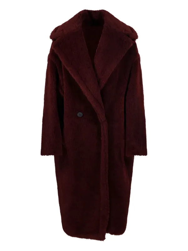Max Mara Teddy Bear double-breasted Coat Red FARFETCH CH