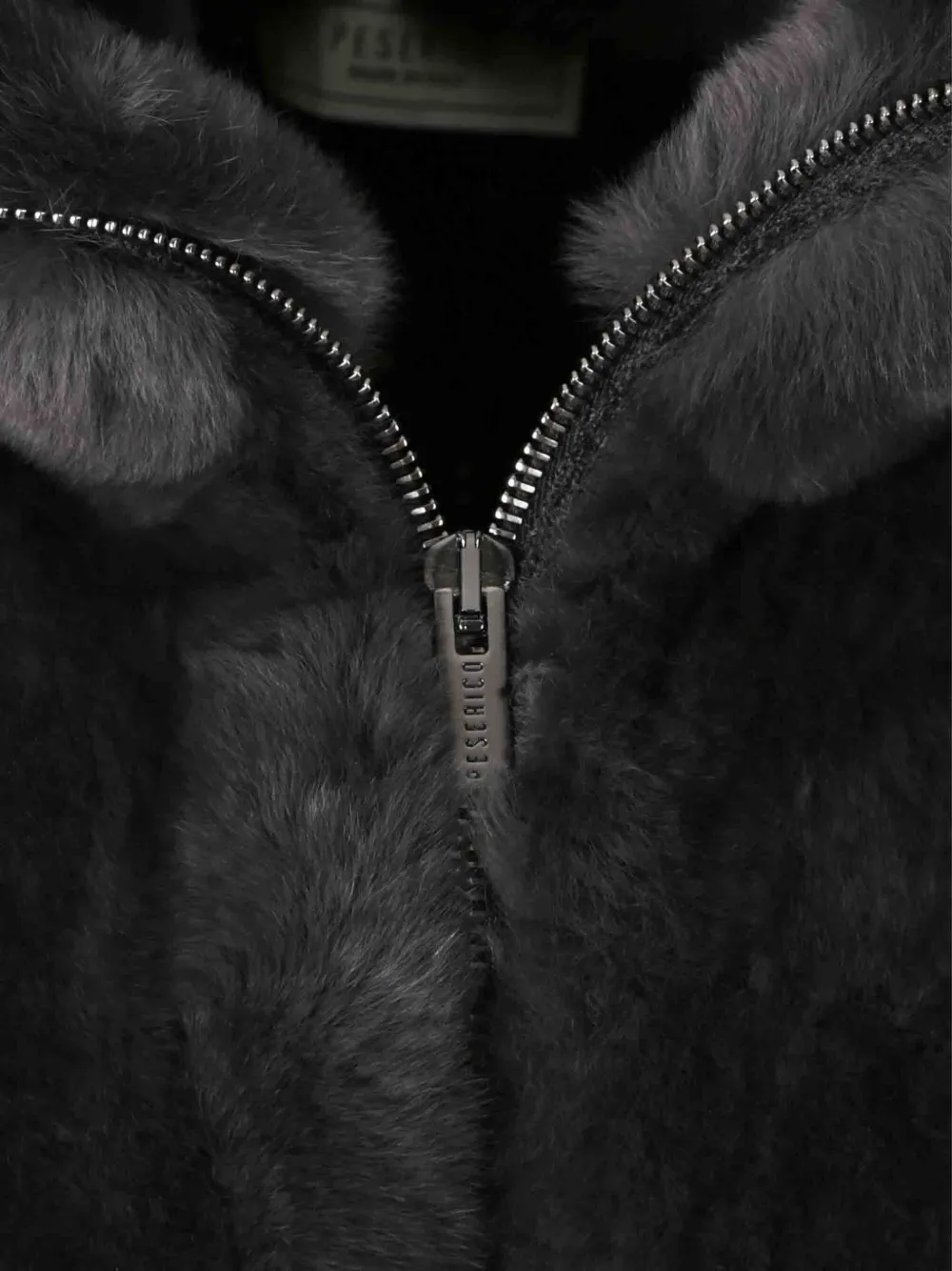 Peserico Wollen jack met bont afwerking Grijs