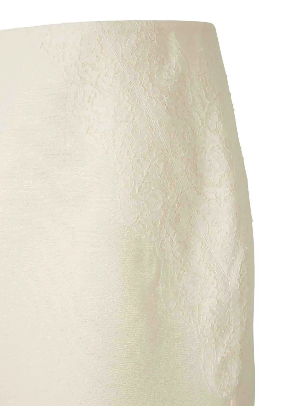 Jil Sander Asymmetric Lace Midi Skirt In Neutral