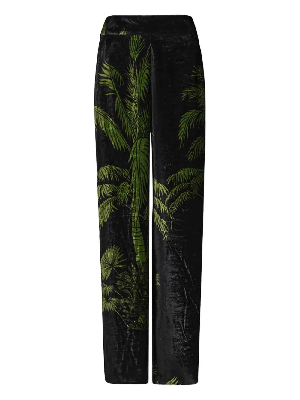 Johanna Ortiz Palm-tree Print Trousers In Black